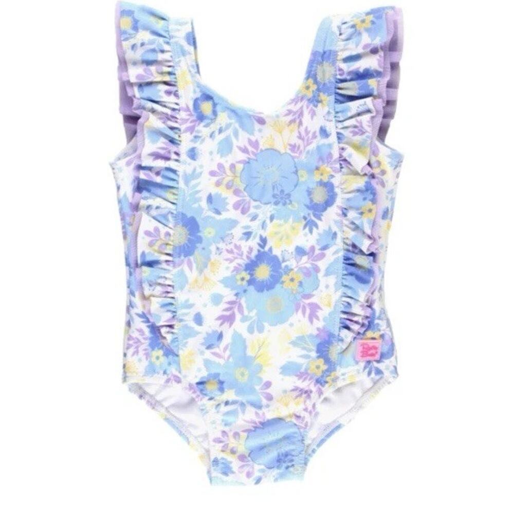 Rufflebutts Pristine Blooms Waterfall One Piece Baby Girl 12-18 Months